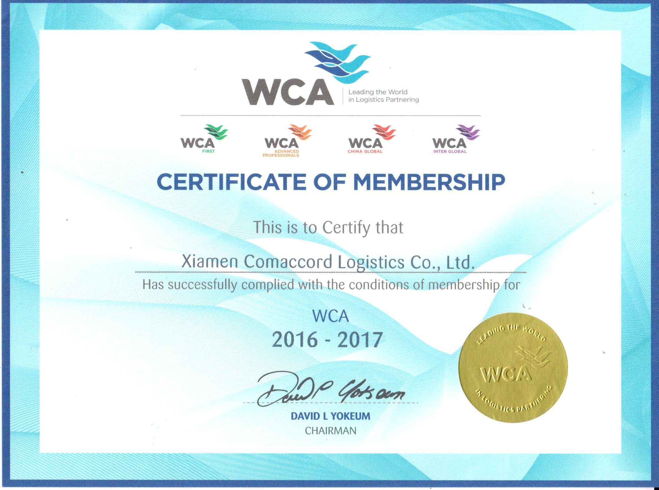 WCA会员 2016-2017
